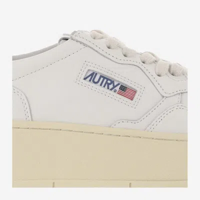Shop Autry Medalist Platform Low Leather Sneakers In White
