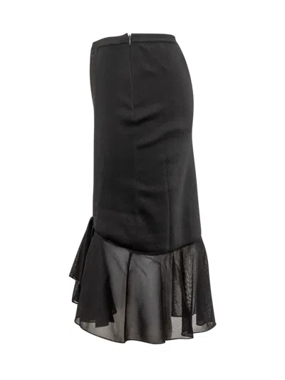 Shop Tom Ford Viscose Skirt With Ruffles In Black