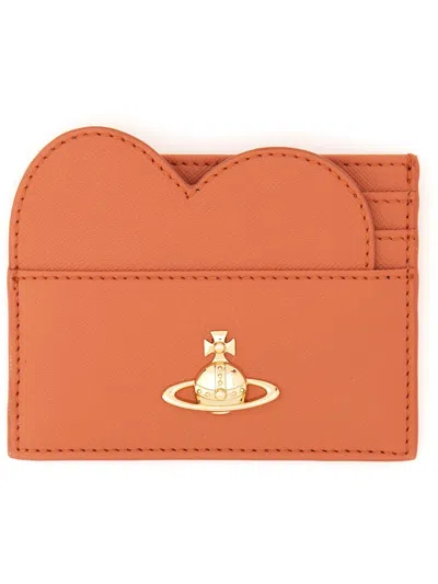 Shop Vivienne Westwood Orb Card Holder In Arancione