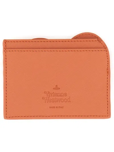 Shop Vivienne Westwood Orb Card Holder In Arancione