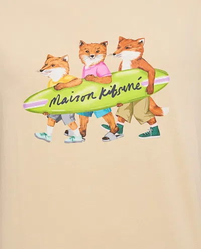Shop Maison Kitsuné T-shirt In Beige