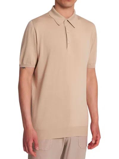Shop Kiton Jersey Poloshirt Cotton In Natural Beige