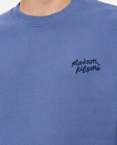 Shop Maison Kitsuné Maison Kitsune Handwriting Comfort Sweatshirt In Blue
