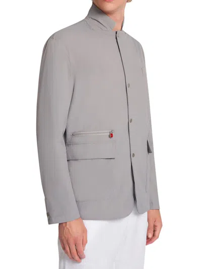 Shop Kiton Jacket Polyester In Grey