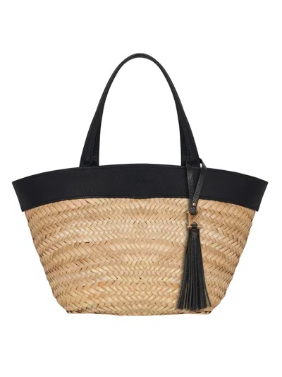 Shop Kiton Ara - Bag Straw In Natural/black