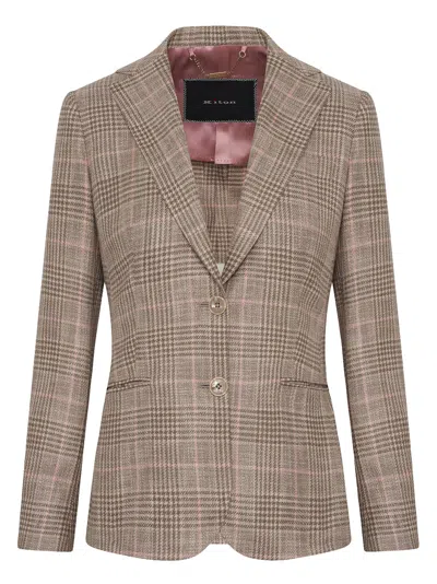 Shop Kiton Jacket Silk In Beige