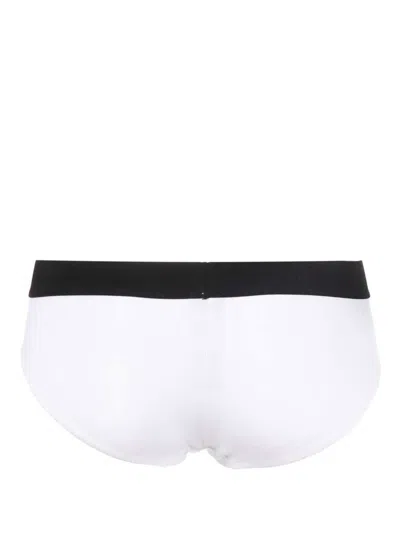 Shop Tom Ford Signature Boy Short White Brief With Logo Waistband In Stretch-jersey Woman