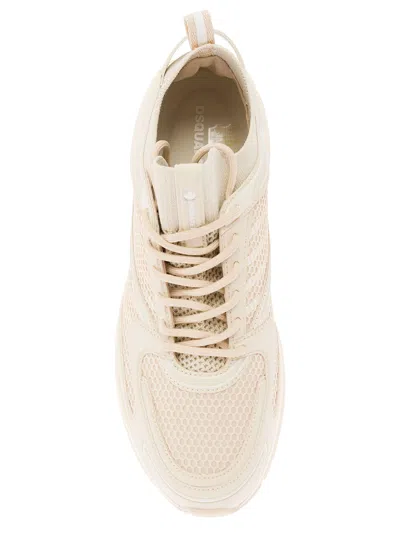 Shop Dsquared2 Dash Beige Low Top Sneakers With 1964 Logo In Techno Fabric Man