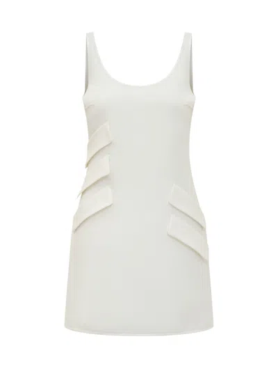 Shop Versace Mini Dress With Pockets In Bianco