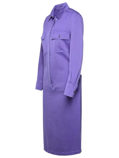 Shop Max Mara Cennare Lavender Cotton Dress In Violet