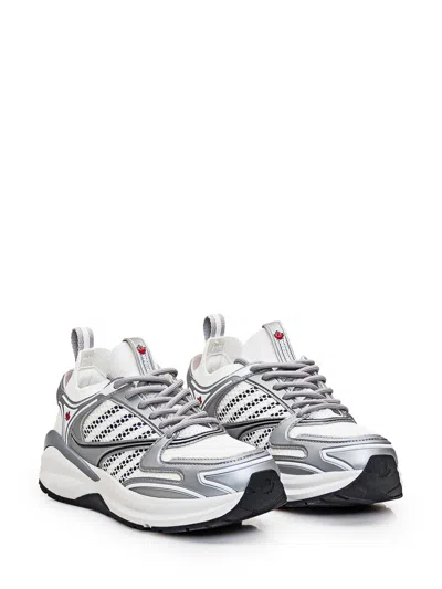 Shop Dsquared2 Dash Sneaker In Bianco-nero-argento