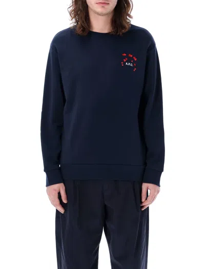 Shop Apc Valentin Sweatshirt In Dark Navy