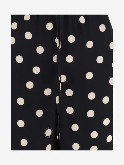 Shop Stella Mccartney Viscose Polka Dot Palazzo Pants In Black