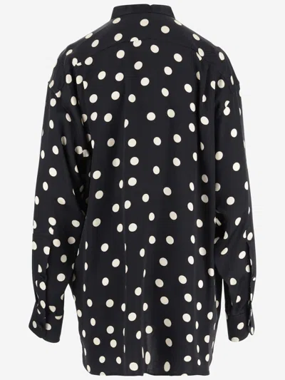 Shop Stella Mccartney Viscose Shirt With Polka Dot Pattern In Black