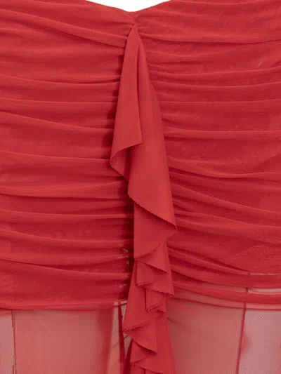 Shop De La Vali Tiramisu Skirt In Red
