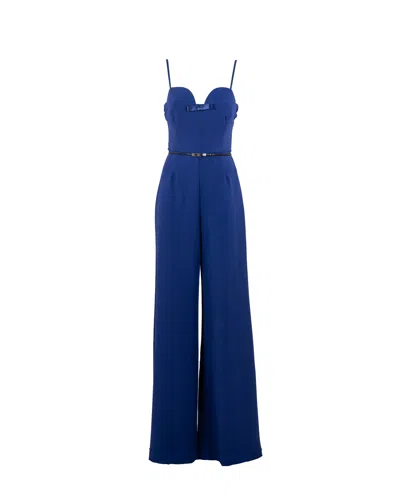Shop Elisabetta Franchi Trousers Clear Blue In Blue Indaco