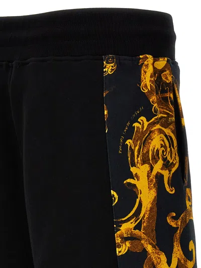 Shop Versace Jeans Couture Contrast Band Bermuda Shorts In Black/gold