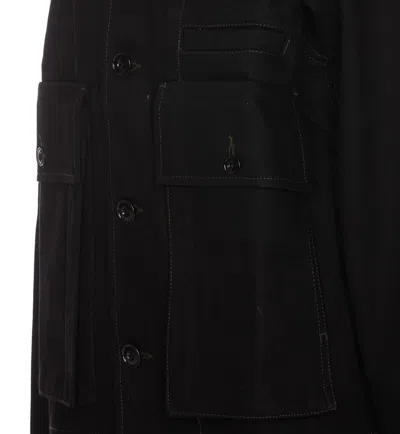Shop Lemaire Boxy Button-up Shirt Jacket In Nero
