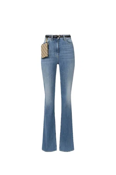 Shop Elisabetta Franchi Jeans Denim In Light Blue