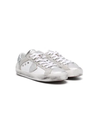 Philippe Model Paris Panelled Leather Sneakers In White