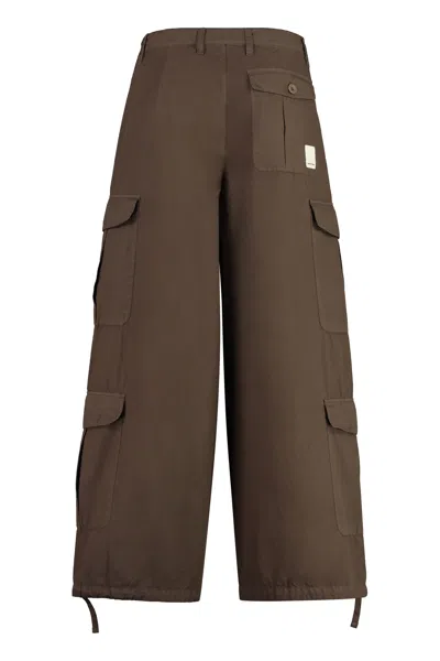 Shop Emporio Armani Cotton Cargo-trousers In Brown