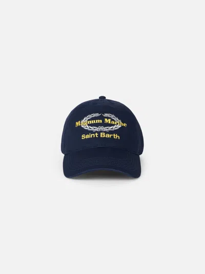 Shop Mc2 Saint Barth Baseball Cap With Magnum Marine Embroidery Magnum Marine Special Edition In Blue