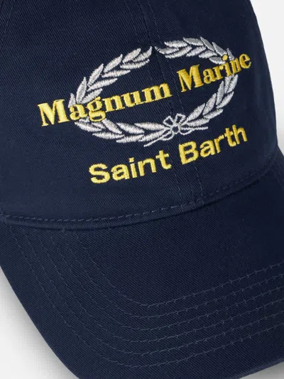 Shop Mc2 Saint Barth Baseball Cap With Magnum Marine Embroidery Magnum Marine Special Edition In Blue