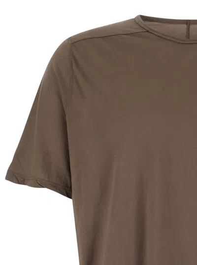 Shop Drkshdw Dark Beige Crewneck T-shirt With Oversized Band In Cotton Man