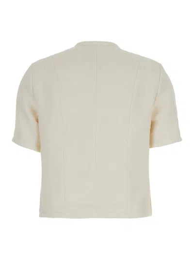 Shop Dunst Summer Tweed Jacket In White
