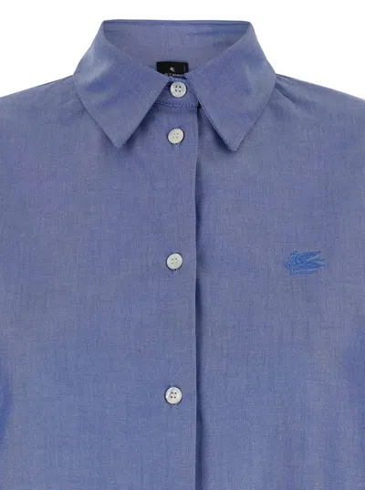 Shop Etro Oxford Shirt In Blu