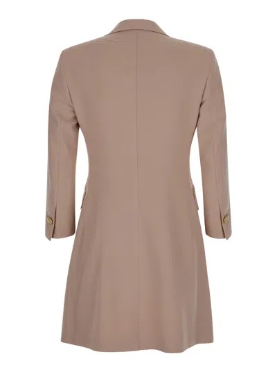 Shop Tagliatore Beige Blazer Dress With Buttons In Wool Blend Stretch Woman