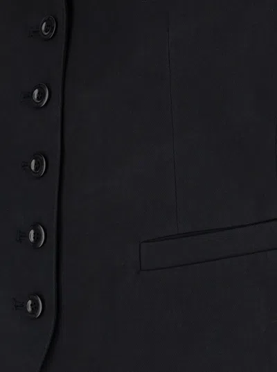 Shop Dunst Cotton-linen Vest In Black