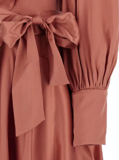 Shop Zimmermann Pink Wrap Mini Dress In Silk Woman