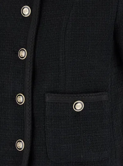 Shop Dunst Summer Tweed Jacket In Black