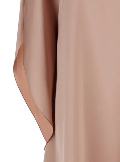 Shop Gianluca Capannolo Pink Midi Dress With Boat Neck In Techno Fabric Woman In Beige