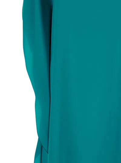 Shop Gianluca Capannolo Green Long Dress With Boat Neck In Silk Woman In Blu