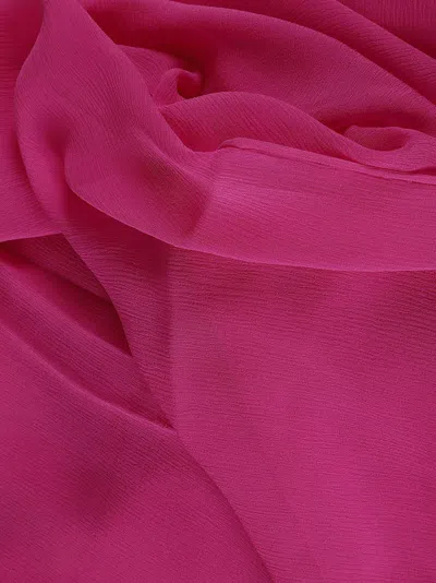 Shop Max Mara Meandro Logo Patch Scarf In Rosa