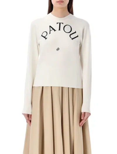 Shop Patou Jaquard Terry Sweater In White