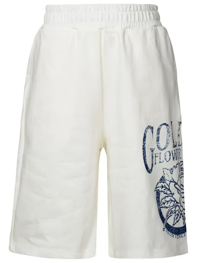 Shop Golden Goose Ivory Cotton Bermuda Shorts In Avorio