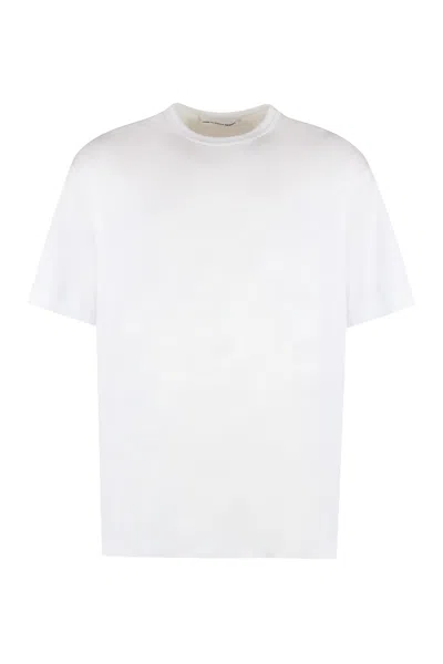 Shop Comme Des Garçons Cotton Crew-neck T-shirt In White
