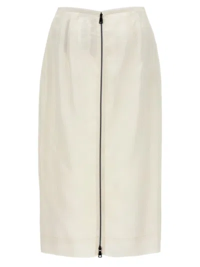 Shop N°21 Silk Midi Skirt In White