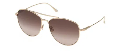 Shop Tom Ford Milla W Ft0784 28f Aviator Sunglasses In Gold
