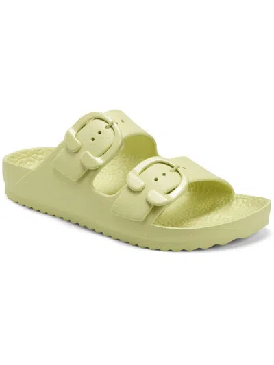 Shop Aerosoles Joy Womens Slip On Buckle Slide Sandals In Multi