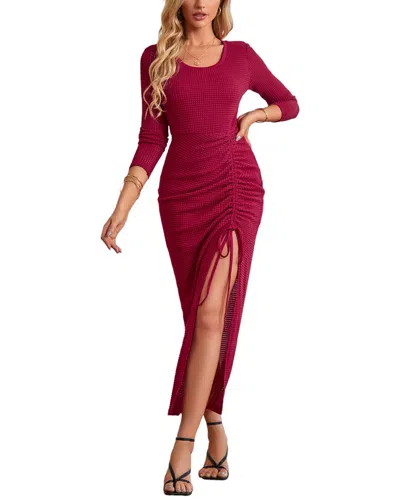 Shop Persea 3/4-sleeve Midi Dress In Multi
