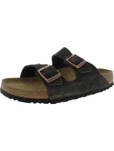 Shop Birkenstock Arizona Soft Buckles Leather Slide Sandals In Multi