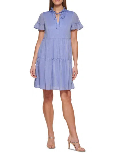 Shop Dkny Womens Tiered Short Mini Dress In Multi