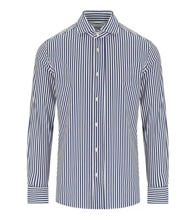 Shop Archivium Blue And White Striped Shirt