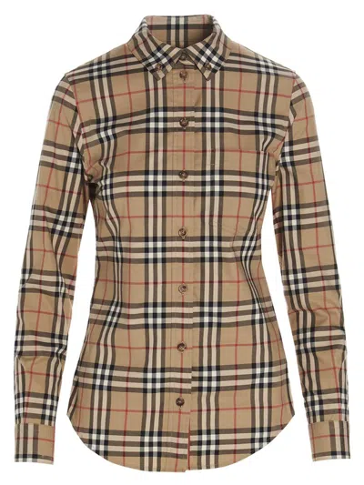Shop Burberry 'lapwing' Shirt In Beige