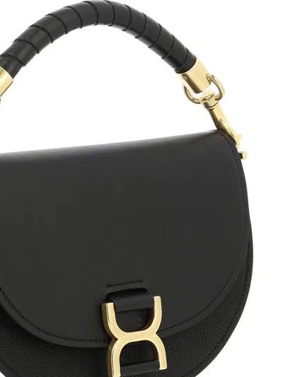 Shop Chloé "marcie" Chain Flap Bag In Black