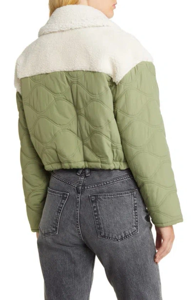 Shop Blanknyc Quilted Faux Fur Mixed Media Jacket In Perfect Getaway